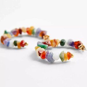 NEW! Zara stone hoop earrings multicolor